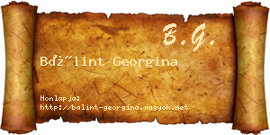 Bálint Georgina névjegykártya